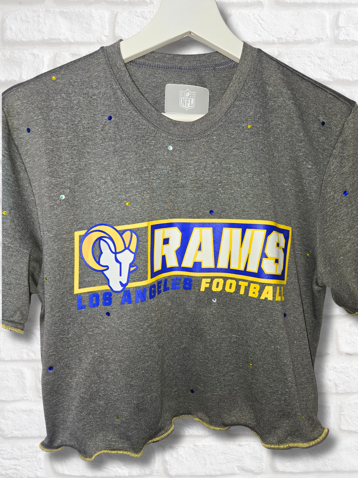 Los Angeles Rams Ruffle Crop Top - Small