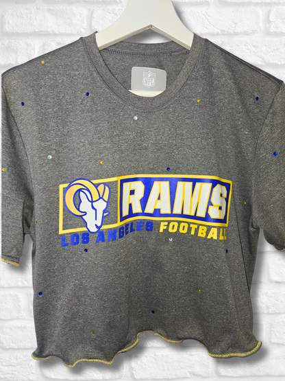 Los Angeles Rams Ruffle Crop Top - Small