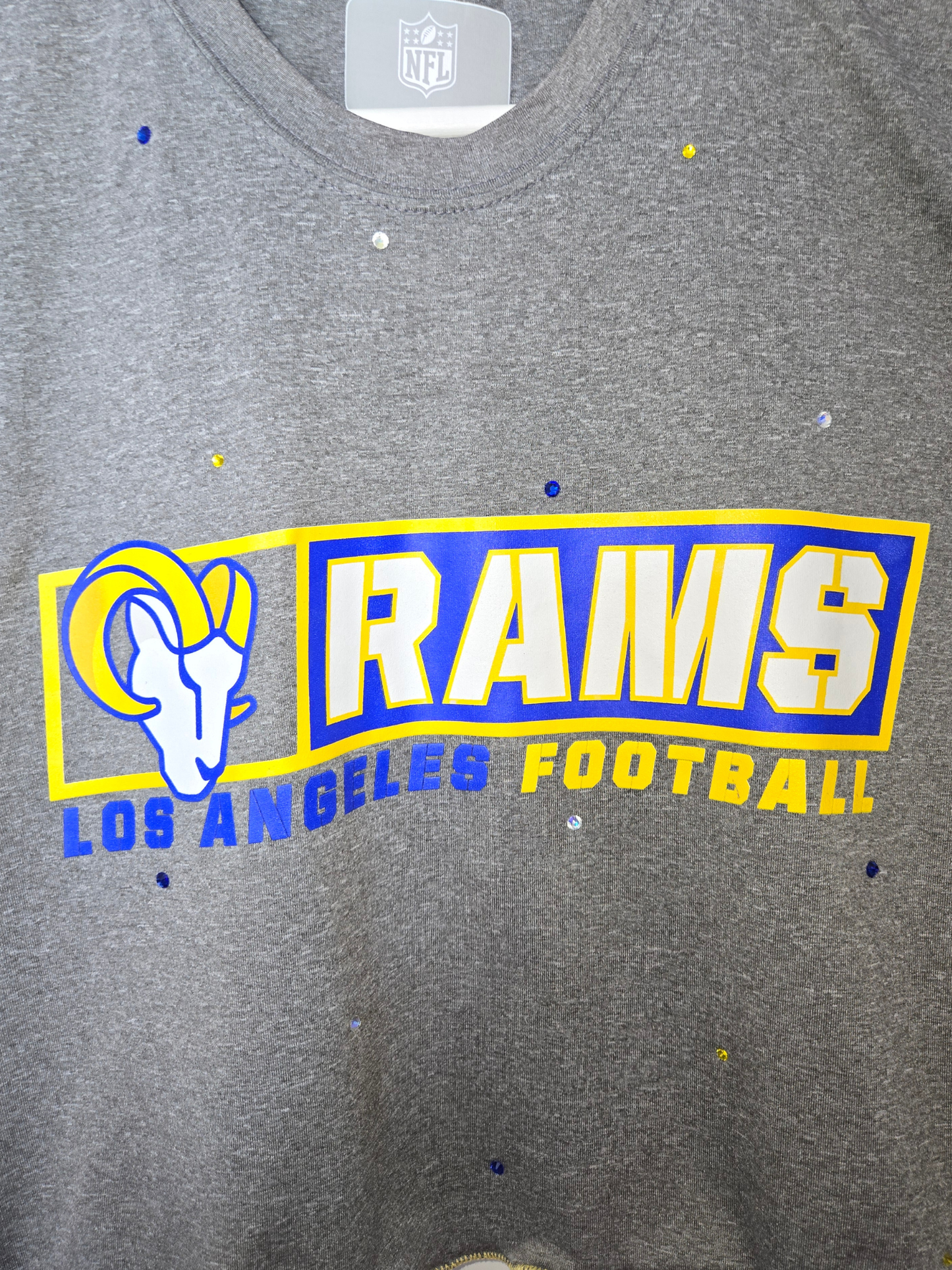 Los Angeles Rams Ruffle Crop Top - Small