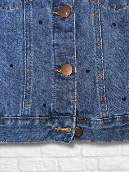 Chicago Bears Crop Denim Jacket- Medium