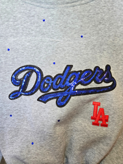 Los Angeles Dodgers Crop Zip-Up Sweatshirt - Large