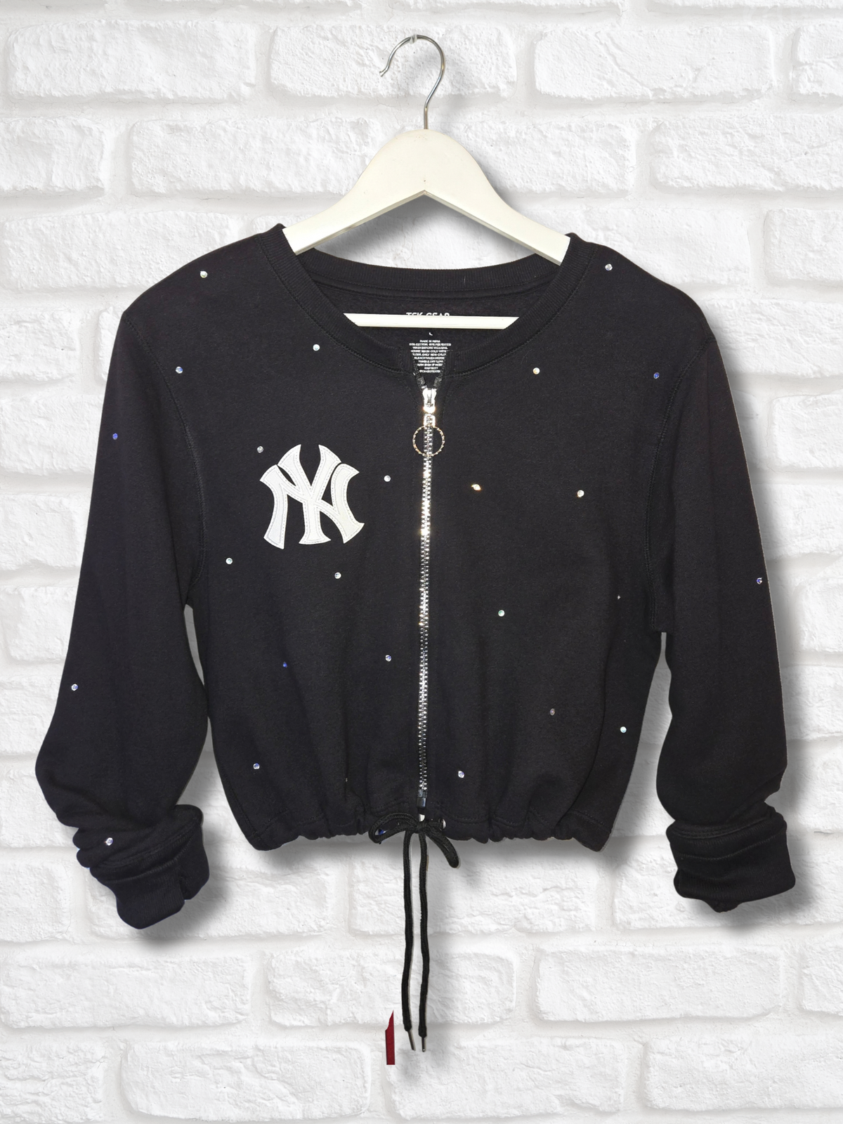 New York Yankees Crop Zip-Up Sweatshirt - M/L