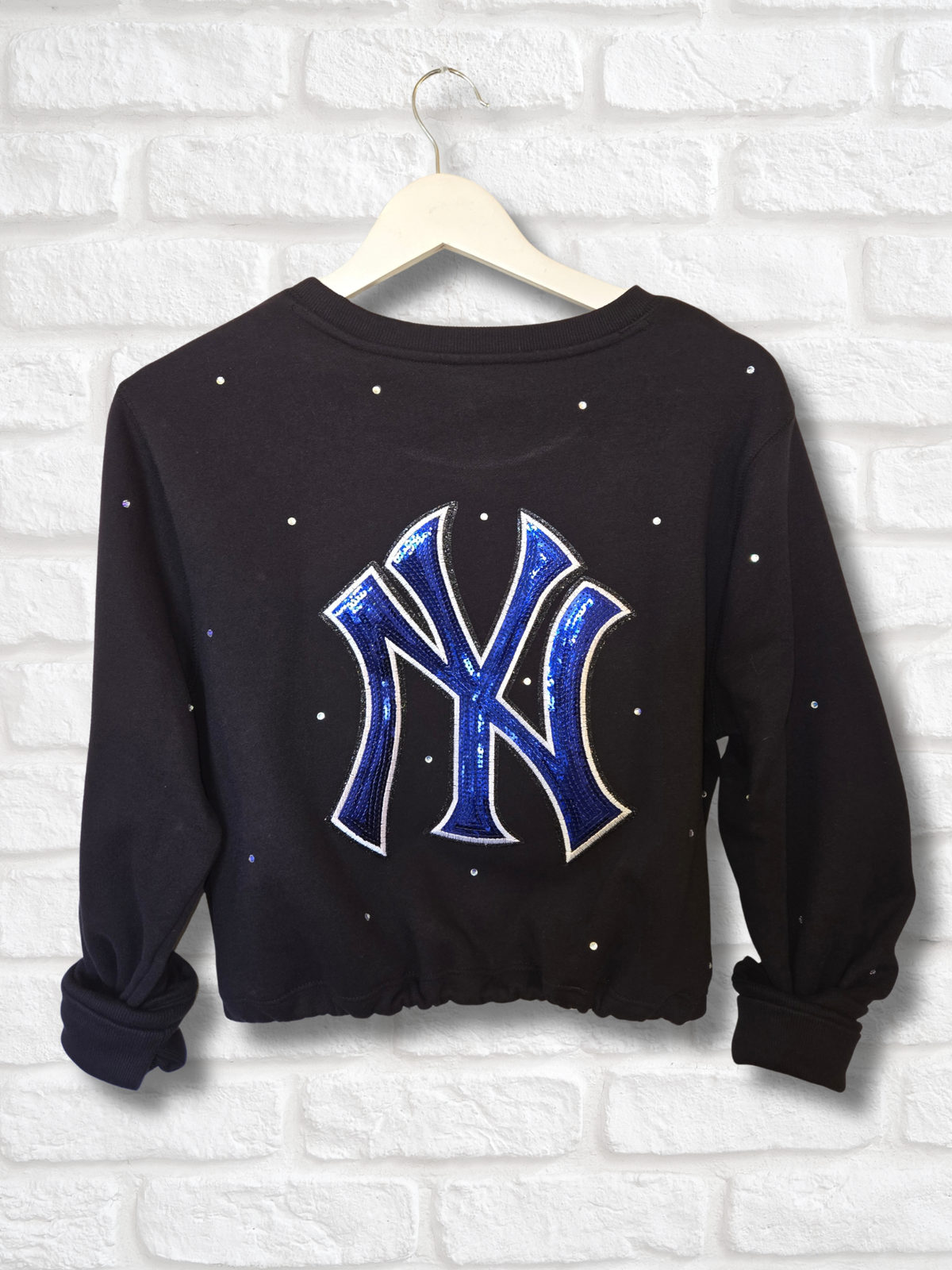 New York Yankees Crop Zip-Up Sweatshirt - M/L