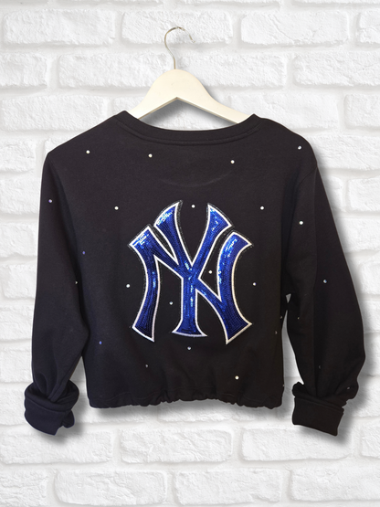 New York Yankees Crop Zip-Up Sweatshirt - M/L