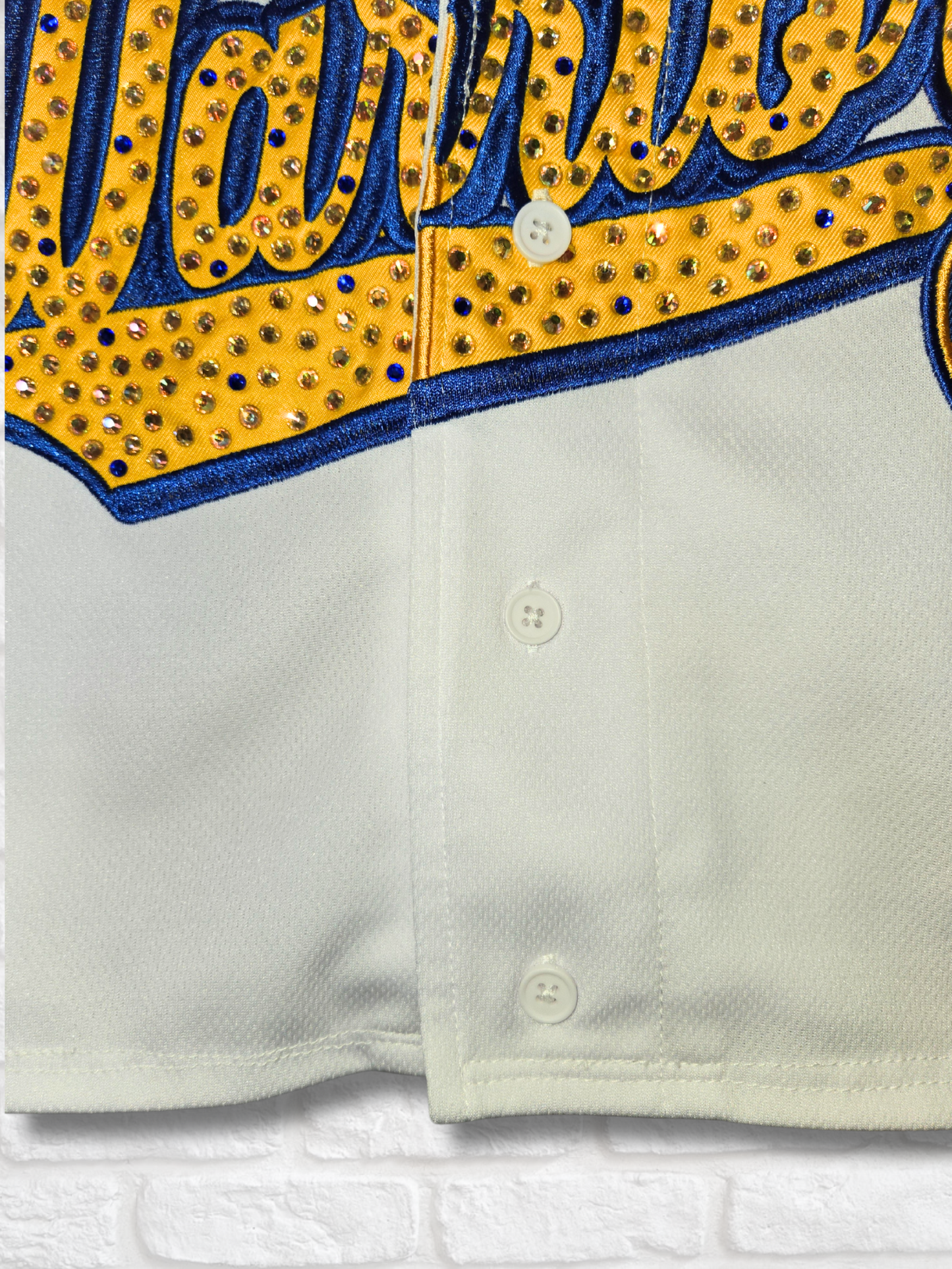 Golden State Warriors Crop Rhinestone Jersey