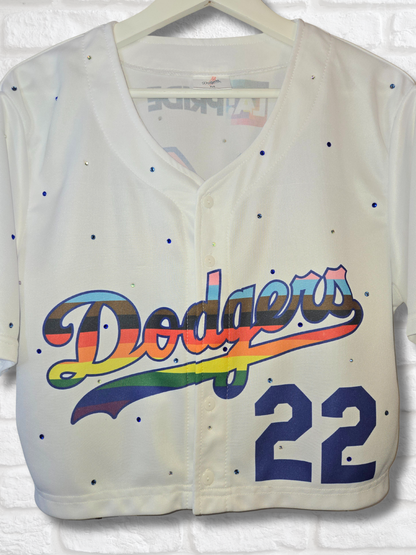 Los Angeles Dodgers Pride Crop Jersey - Medium