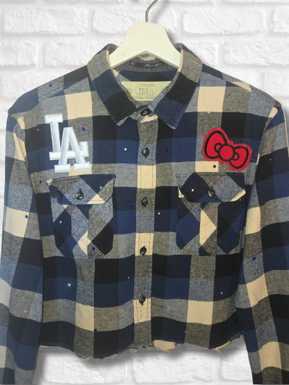 Dodgers HK Crop Flannel