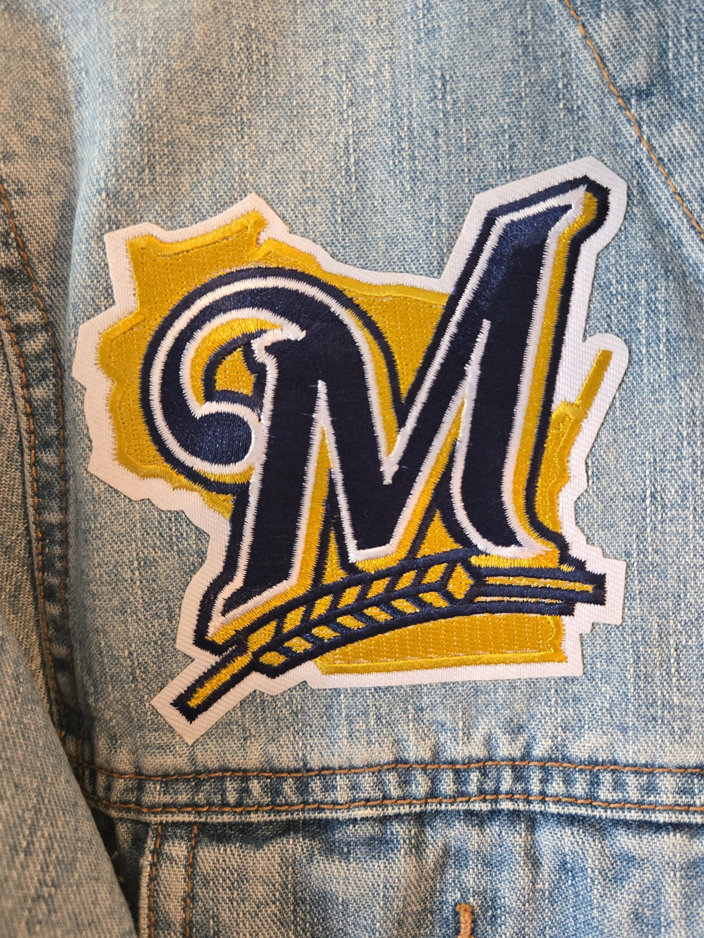 Milwaukee Brewers Crop Denim Jacket