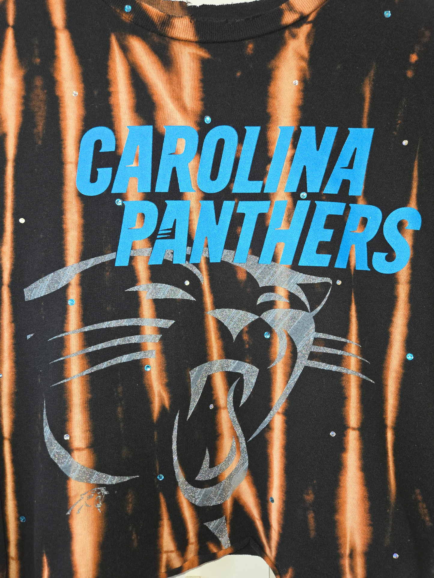 Carolina Panthers Long Sleeve Crop Top