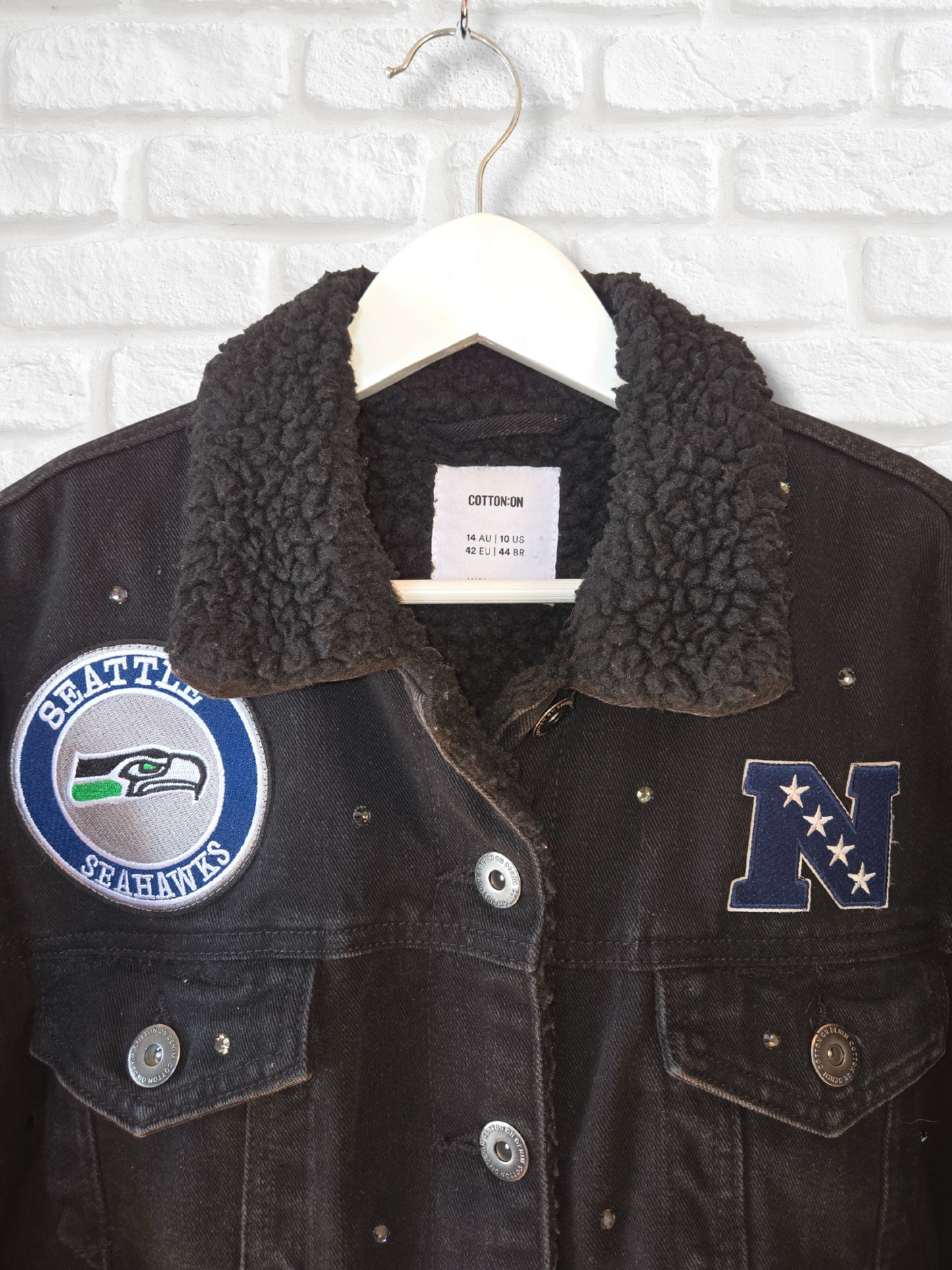 Seattle Seahawks Sherpa Lined Denim Jacket
