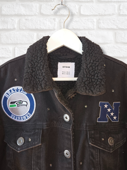 Seattle Seahawks Sherpa Lined Denim Jacket