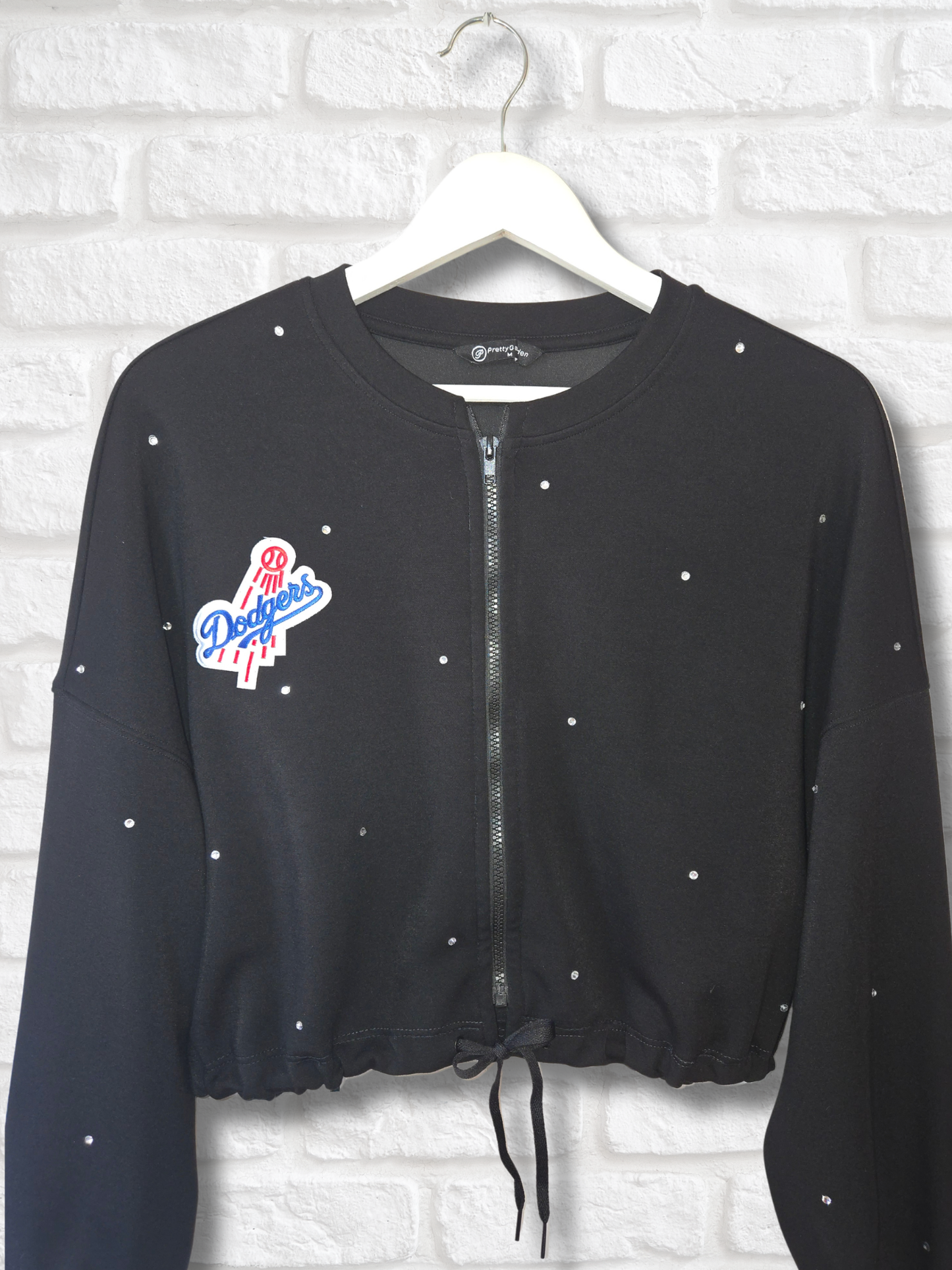 Los Angeles Dodgers Crop Zip-Up Sweatshirt - Medium