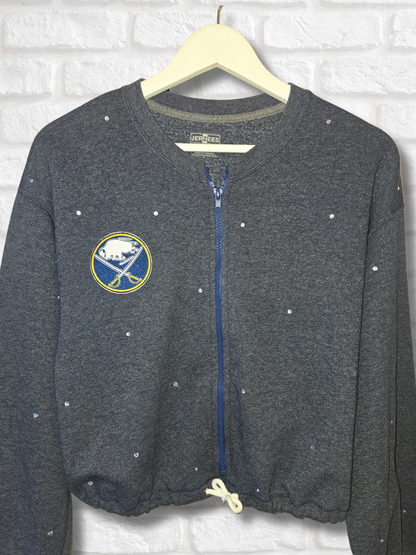 Buffalo Sabers Crop Zip-Up Sweatshirt - Medium/Large