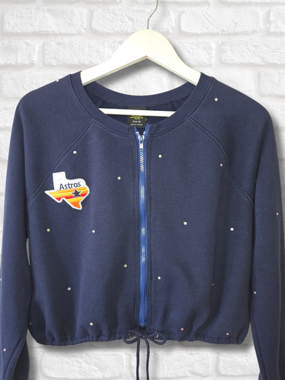 Houston Astros Crop Zip-Up Sweatshirt - Small/Medium
