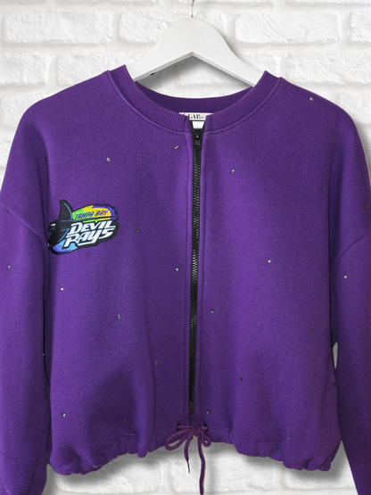 Tampa Bay Rays Crop Zip-Up Sweatshirt - L/XL