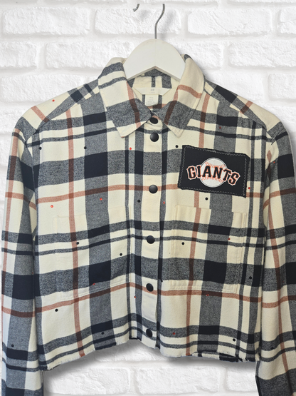 San Francisco Giants Rhinestone Crop Flannel - Small