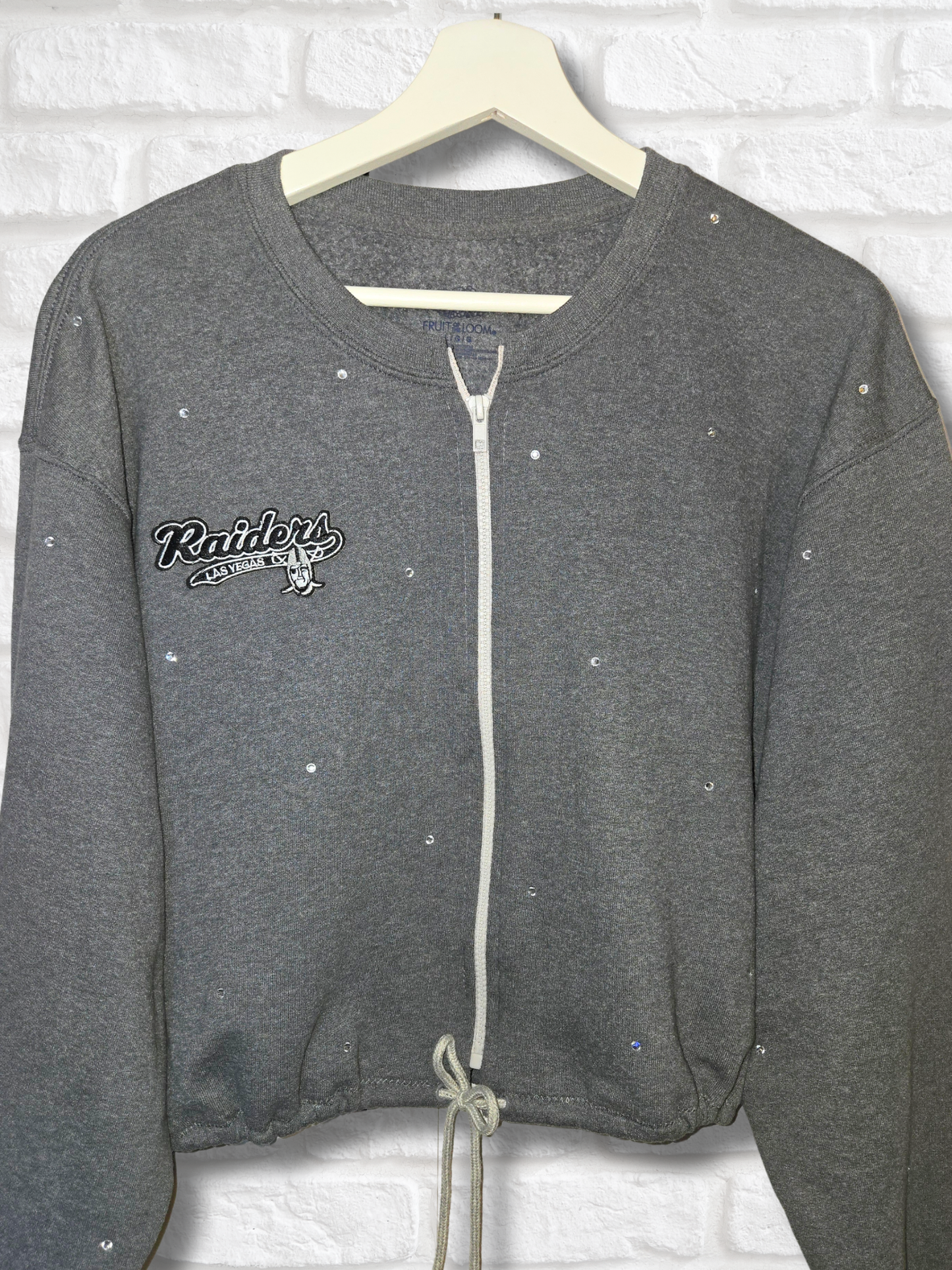 Las Vegas Raiders Crop Zip-Up Sweatshirt- Large