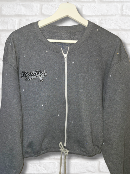 Las Vegas Raiders Crop Zip-Up Sweatshirt- Large