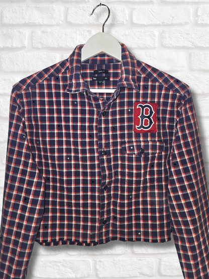 Boston Red Sox Crop Flannel- Medium