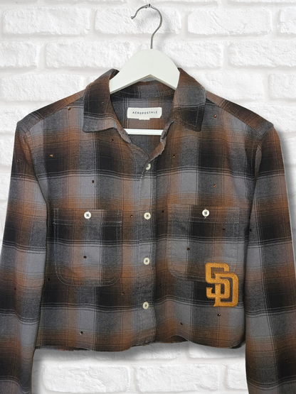 San Diego Padres Crop Flannel- Small
