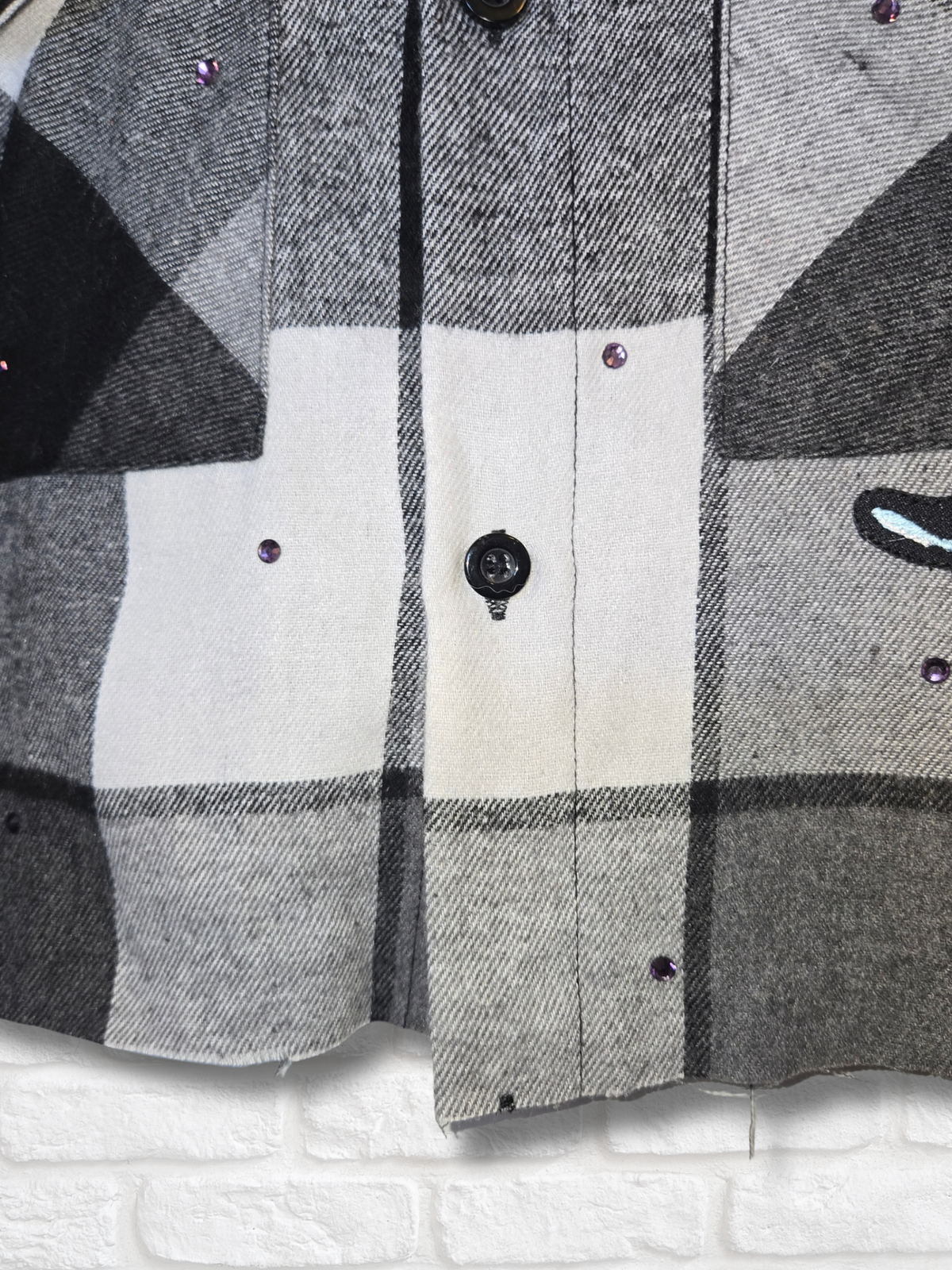 Tampa Bay Rays Rhinestone Crop Flannel - Small
