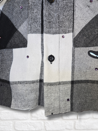 Tampa Bay Rays Rhinestone Crop Flannel - Small