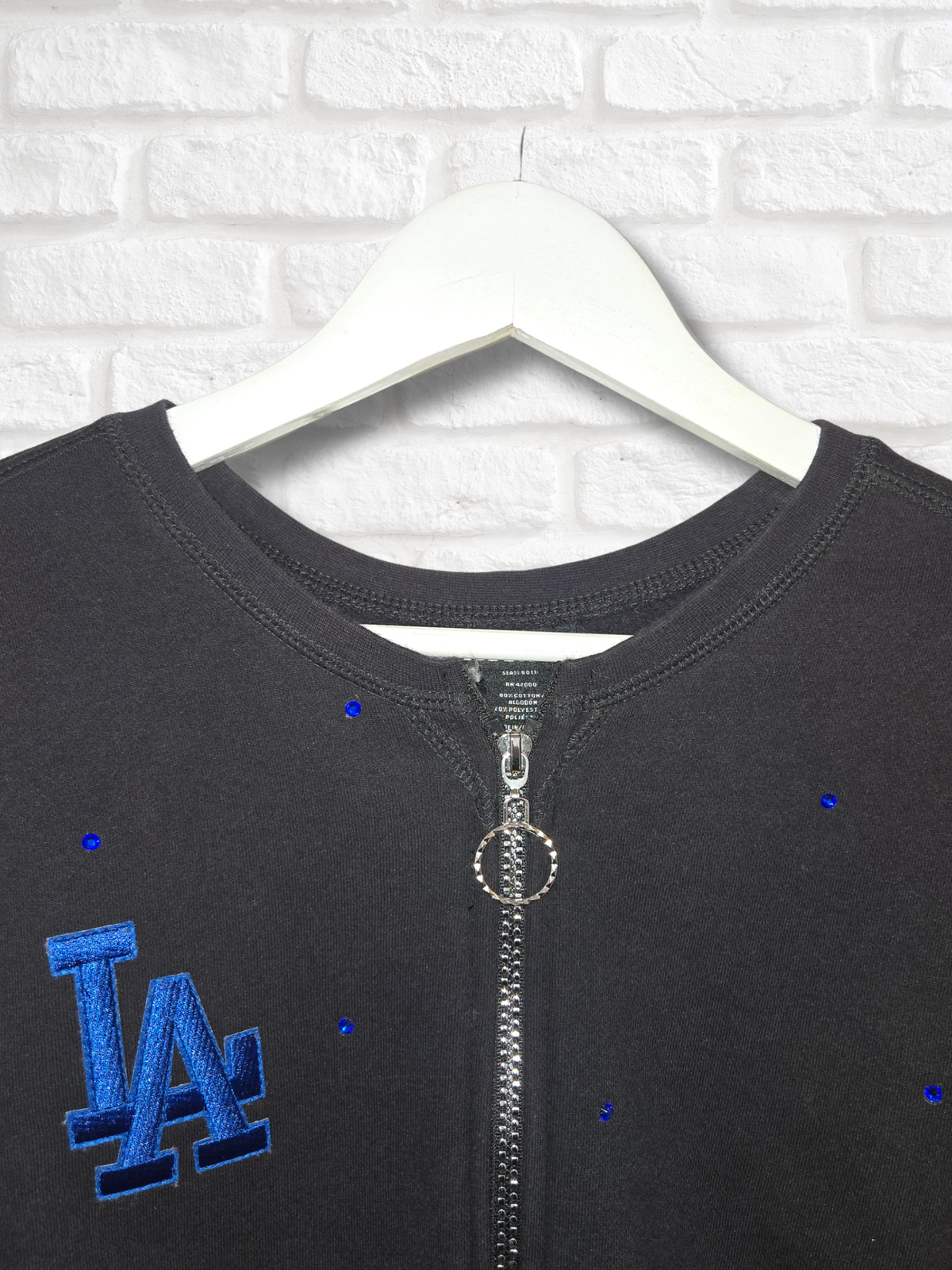 Los Angeles Dodgers Crop Zip-Up Sweatshirt - Large