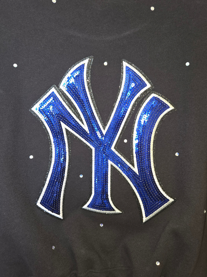 New York Yankees Crop Zip-Up Sweatshirt - M/L