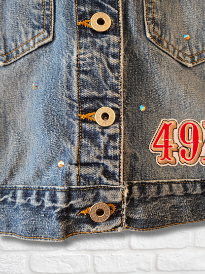 San Francisco 49ers Crop Denim Jacket