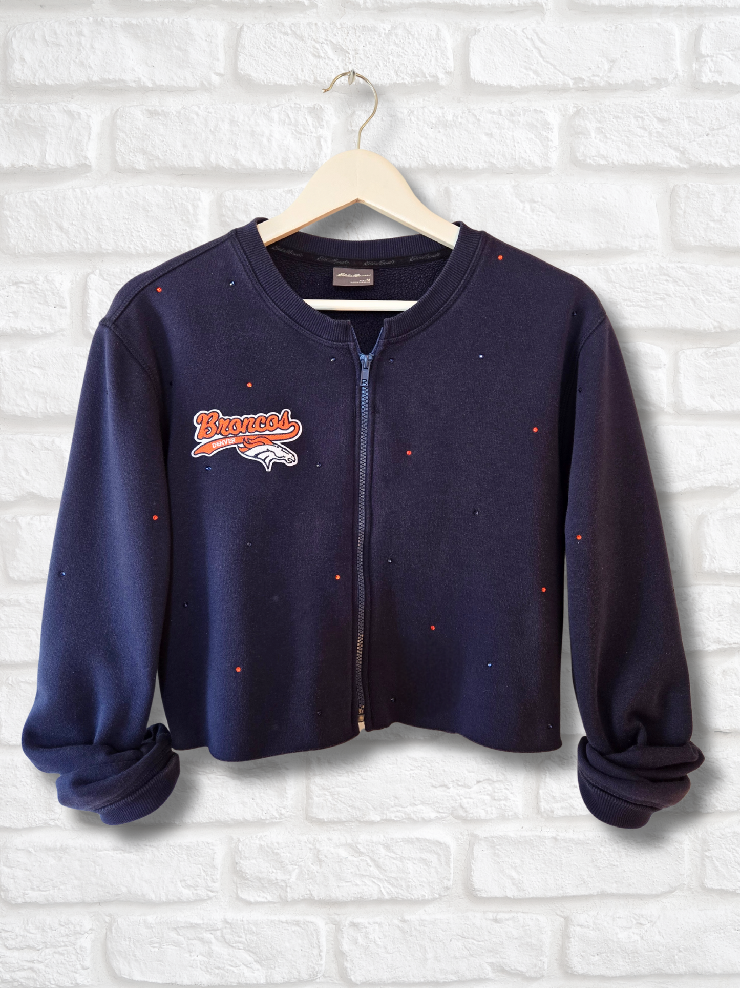 Denver Broncos Crop Zip-Up Sweatshirt