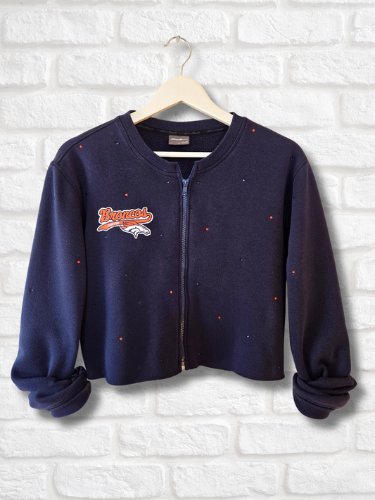 Denver Broncos Crop Zip-Up Sweatshirt