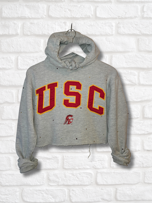 USC Trojans Crop Hoodie