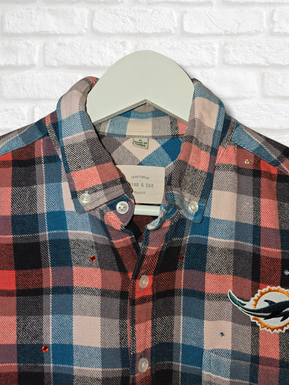 Miami Dolphins Crop Flannel