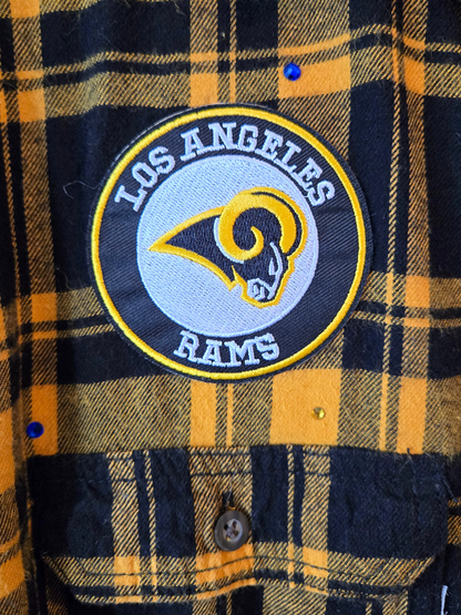 Los Angeles Rams Rhinestone Crop Flannel