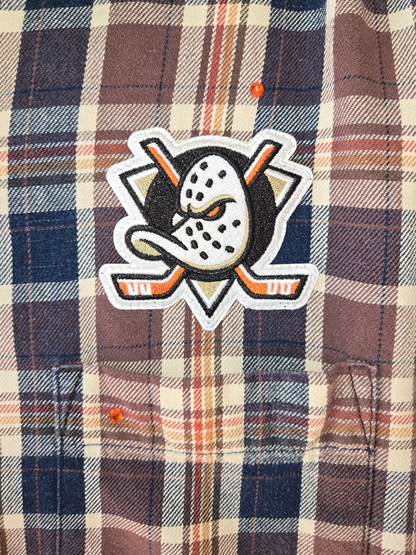 Anaheim Ducks Rhinestone Crop Flannel