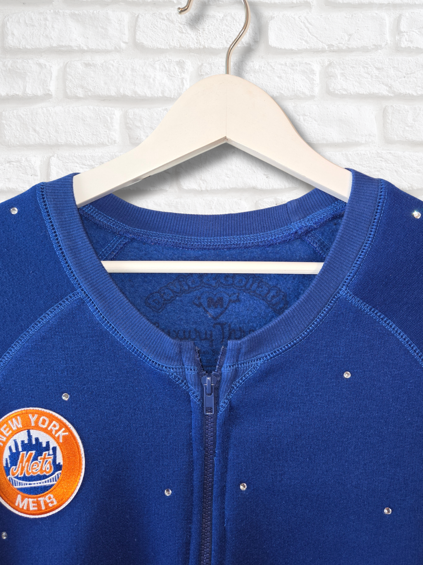 New York Mets Crop Zip-Up Sweatshirt - Small