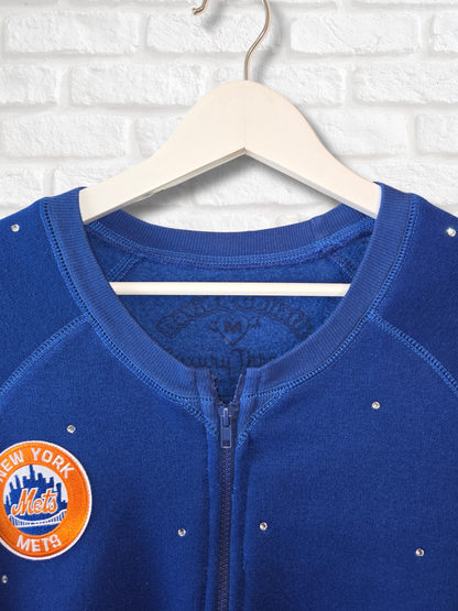 New York Mets Crop Zip-Up Sweatshirt - Small