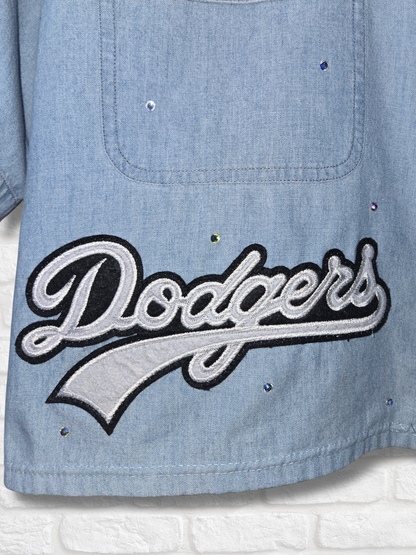 Los Angeles Dodgers Crop Button-up - XL