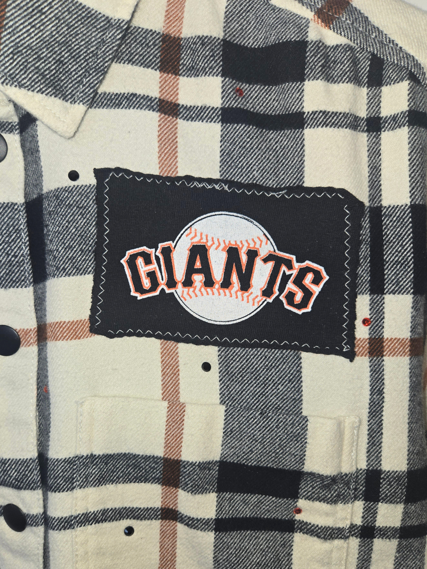 San Francisco Giants Rhinestone Crop Flannel - Small