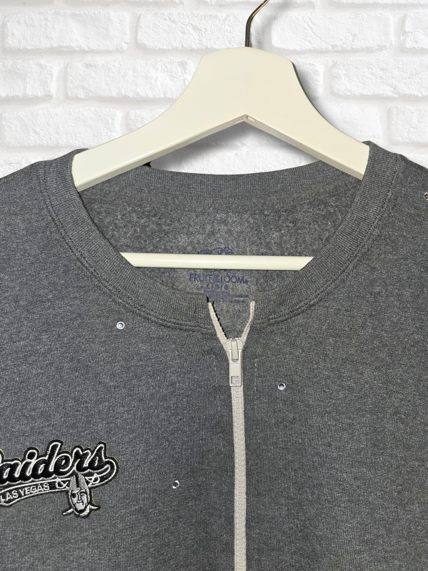Las Vegas Raiders Crop Zip-Up Sweatshirt- Large