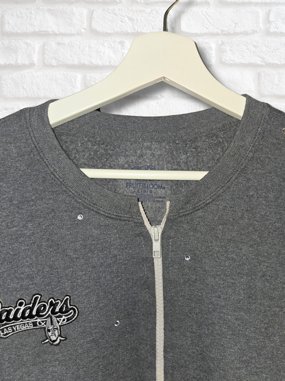 Las Vegas Raiders Crop Zip-Up Sweatshirt- Large