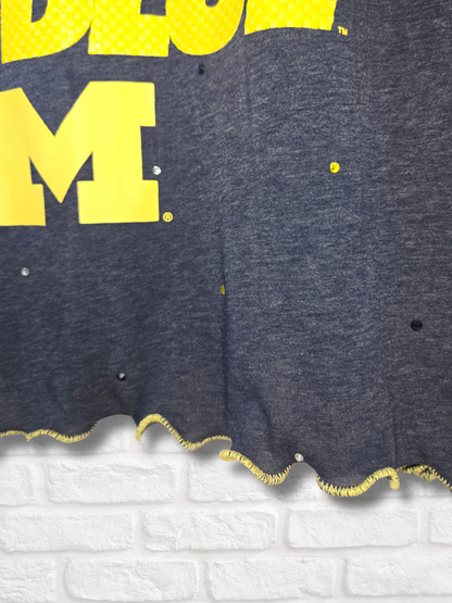 Michigan Wolverines Ruffle Crop Top - XL