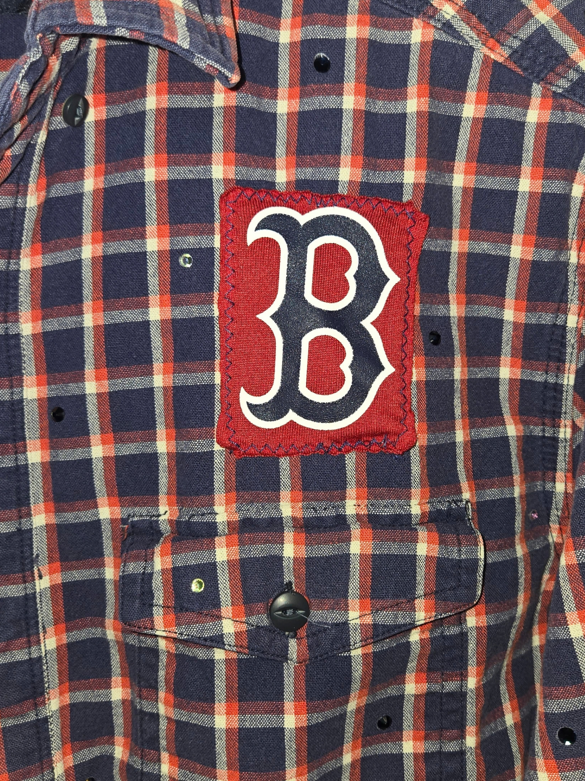 Boston Red Sox Crop Flannel- Medium