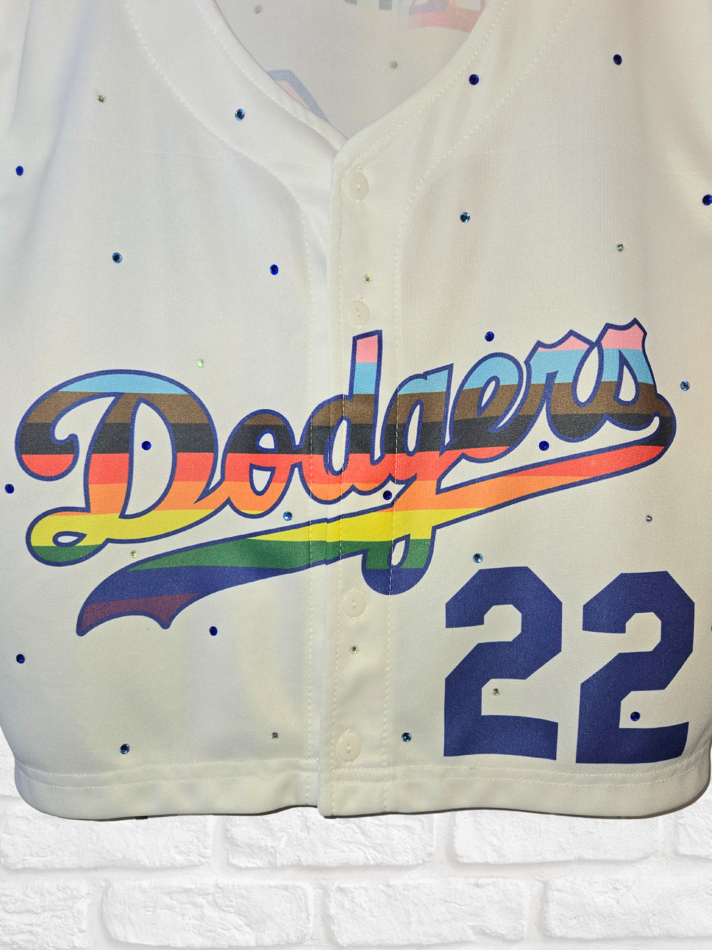 Los Angeles Dodgers Pride Crop Jersey - Medium