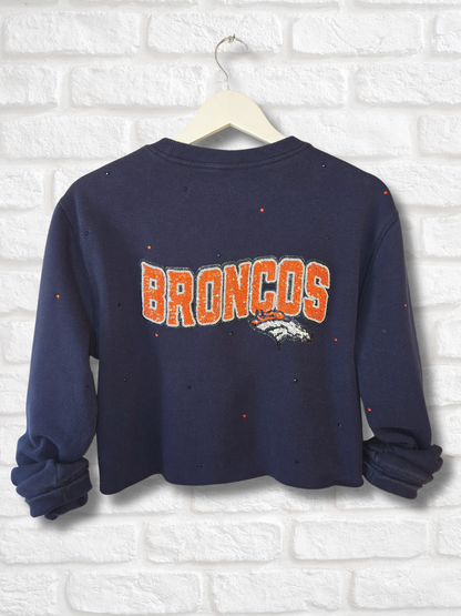 Denver Broncos Crop Zip-Up Sweatshirt