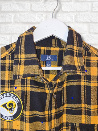 Los Angeles Rams Rhinestone Crop Flannel