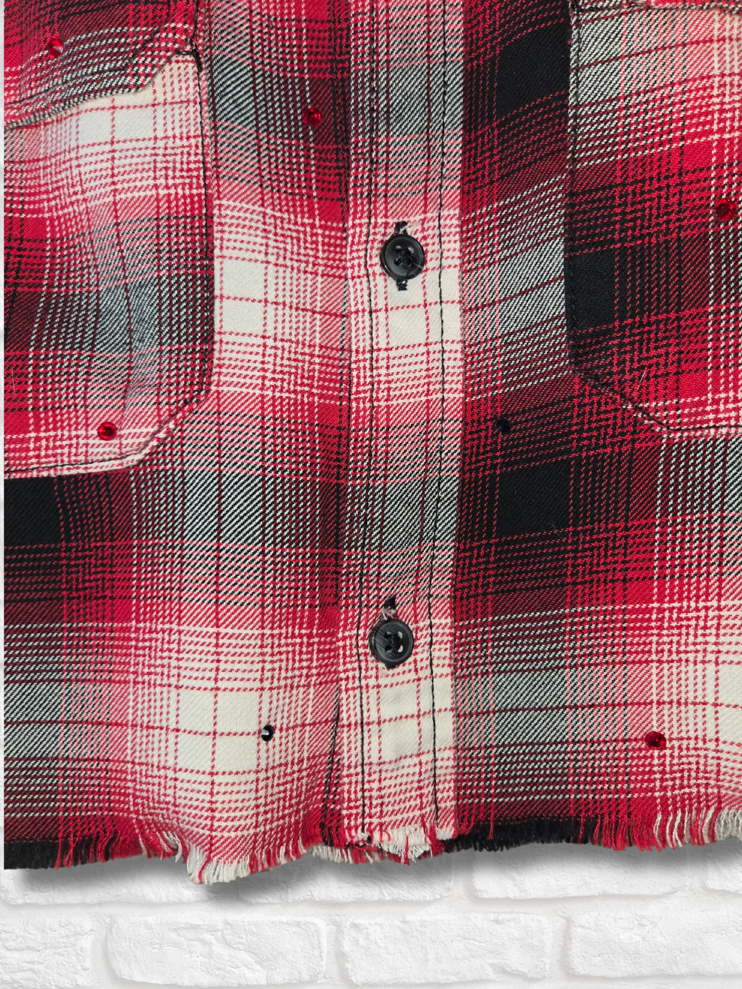 Boston Red Sox Rhinestone Crop Flannel