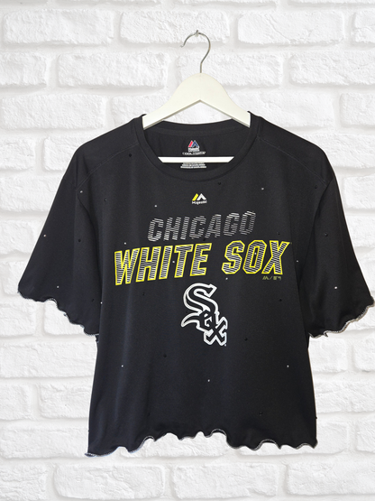 Chicago White Sox Ruffle Crop Top - XL