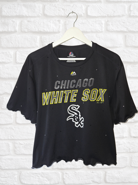 Chicago White Sox Ruffle Crop Top - XL