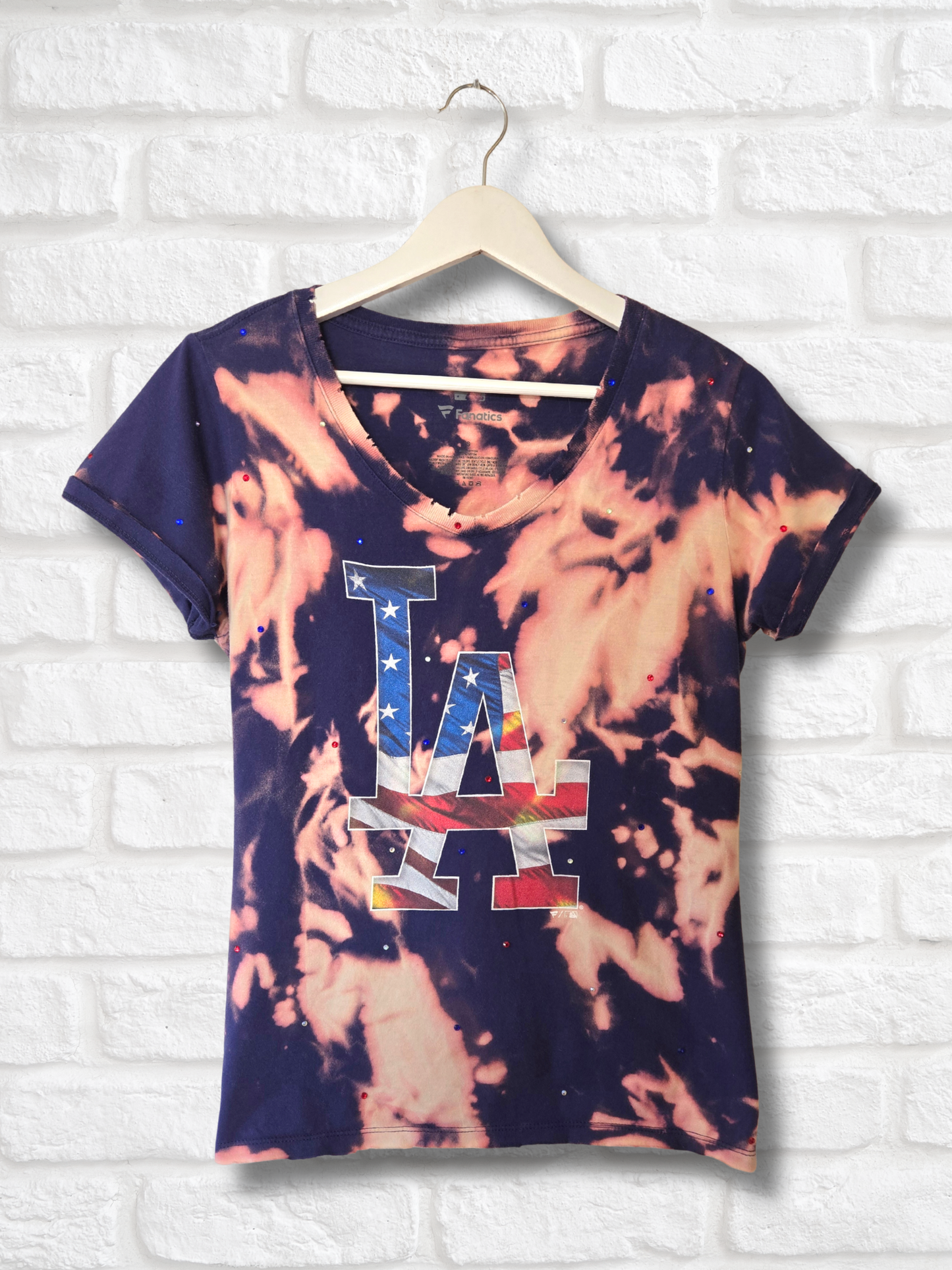 Los Angeles Dodgers Stars & Stripes Fitted Tee- Small